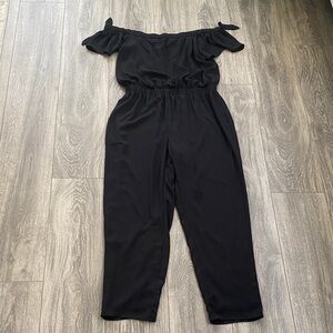 Express - Black Off-Shoulder Jumpsuit - Size M